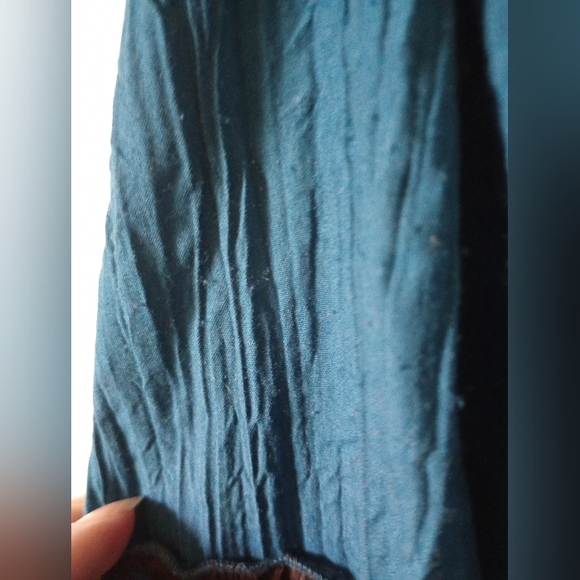 Boho Style Blue & Brown Ruffled Tiered Skirt - Picture 8 of 11